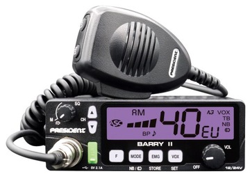 Комплект CB PRESIDENT BARRY II ASC, спиральная антенна VOX 12/24 В Sirio 63 см TIR