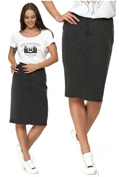Spódnica damska ołówkowa JEANS do kolan MORAJ M