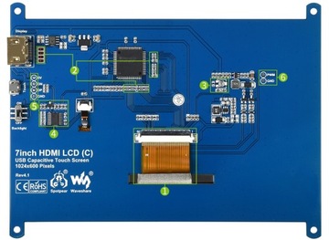 ЖК-дисплей Raspberry Pi TFT 7 дюймов (C) HDMI