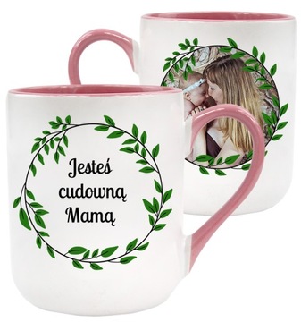 FOTO KUBEK NA DZIEŃ MATKI PREZENT DLA MAMY Z TWOIM WŁASNYM NADRUKIEM RÓŻOWY
