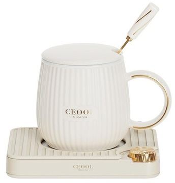 CEOOL WARM SET Kubek ceramiczny z podgrzewaną podkładką o stałej temperaturze Prezent zimowy