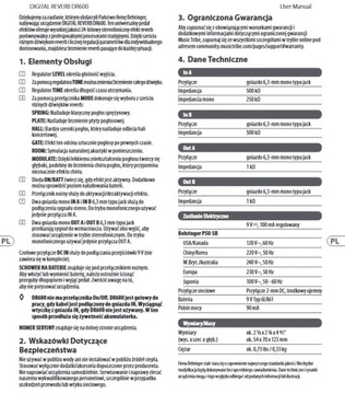 DR600 Digital Reverb Podłogowy efekt gitarowy Behringer + KABEL