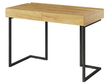 Biurko z szufladami 110 cm styl LOFT hikora czarny