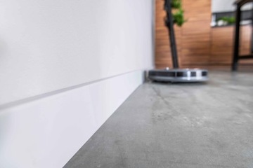 МАТОВАЯ БЕЛАЯ ПОЛОСКА Плинтус ПВХ 10 см ESP401 VOX ESPUMO