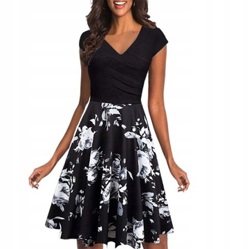 Sexy Midi Sukienka Lato Kobiety Piłka V-Neck Coast