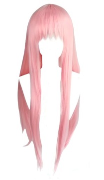ANIME PERUKA COSPLAY RÓŻOWA RÓŻOWE PROSTE WŁOSY DŁUGIE r. UNIWERSALNY 80cm