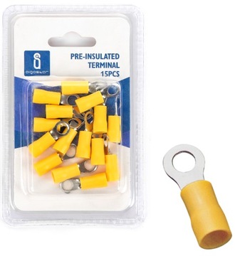 Konektor oczkowy izolowany 2.5-4mm2 m5 żółty 15szt