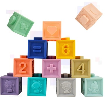 МЯГКИЕ СЕНСОРНЫЕ БЛОКИ ДЛЯ ДЕТЕЙ, НАБОР 12 ШТ.