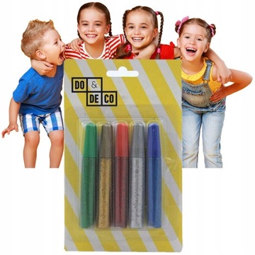 Клей-блестки НАБОР из 5 цветов для детей