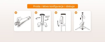 Штатив для селфи ATUMTEK 140 см - черный