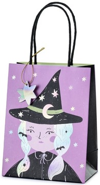 TOREBKA prezentowa CZAROWNICA fioletowa HALLOWEEN