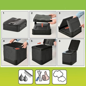 ТУАЛЕТ ДЛЯ КЕМПИНГА, МОБИЛЬНЫЙ, ПОРТАТИВНЫЙ ДЛЯ УЧАСТКА, СКЛАДНОЙ, 20Л