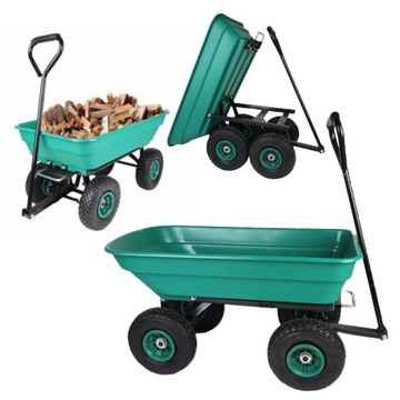 WÓZEK TRANSPORTOWY TACZKA WYWROTKA 3W1 PRZYCZEPA TRANSPORTER OGRODOWY 120KG