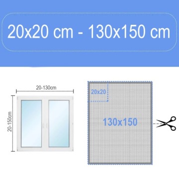 УНИВЕРСАЛЬНАЯ оконная москитная сетка от 20/20 до 130/150 см.