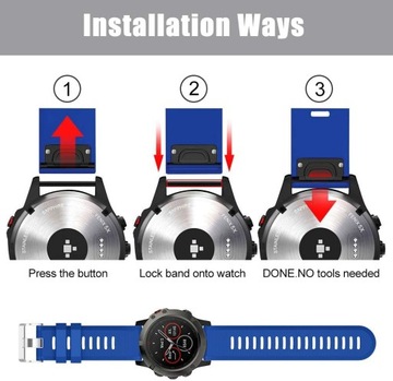 NIEBIESKI Silikonowy Pasek Garmin FENIX 5X PLUS