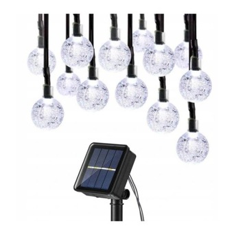 Lampki Solarne Ogrodowe Żarówka Lampa 50 LED 5V