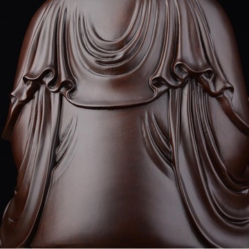 Drewniana statua Guan Yin Figurka kultu Feng czarna
