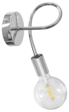 CHROMOWANA LAMPA KINKIET ŚCIENNY SKRĘCONY CHROM LOFT LED