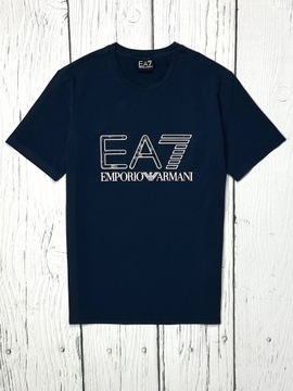 EMPORIO ARMANI EA7 Koszulka T-Shirt Męska Slim Fit Hologram Logo r. M