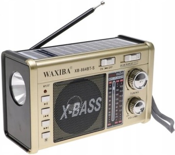 FM-радио ПОРТАТИВНЫЙ СОЛНЕЧНЫЙ Динамик Фонарик Bluetooth ЗОЛОТОЙ