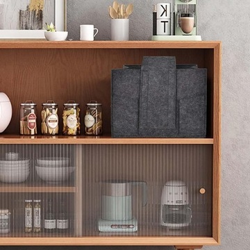 SZARA SKŁADANA FILCOWA TORBA DO PRZECHOWYWANIA NACZYŃ TALERZY