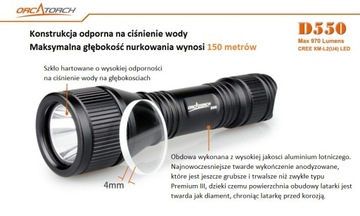 Фонарик Orca Torch D550