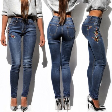 RE-026 HAFT jeans SPODNIE KOBIECE denim XXS /25