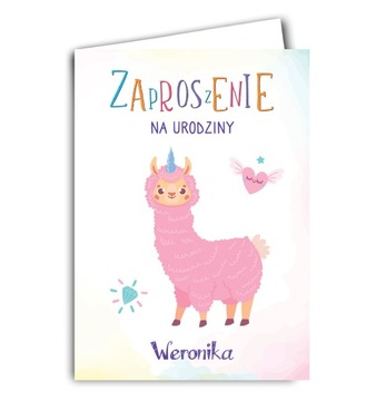 Zaproszenia dla Dzieci Dziecięce Urodzinowe LAMA