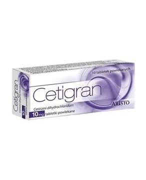 Cetigran 10 mg 10 tabletek powlekanych