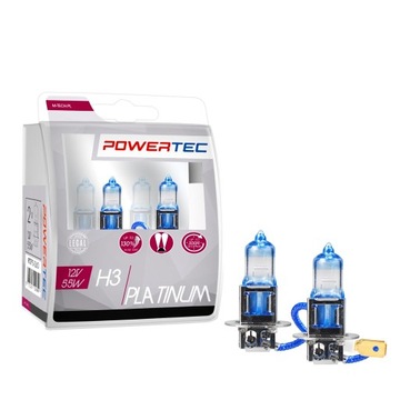 Żarówki H3 12V 55W Powertec PLATINUM +130% 2szt.