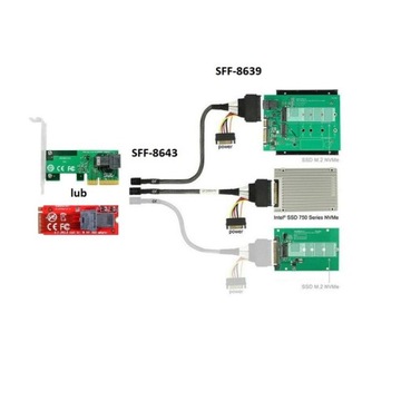 SFF-8643 — U.2 SFF-8639 + кабель SATA NVMe