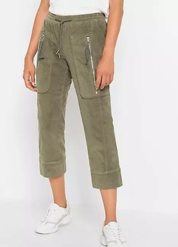 B.P.C sztruksowe spodnie 3/4 khaki ^42