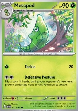 Karta Pokemon Metapod (MEW 011) 11/165