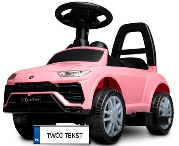 Sportowy jeździk SUV LAMBO odpychacz z DŹWIĘKAMI SCHOWEK światła LED