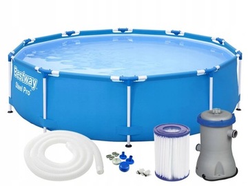 BESTWAY STEEL PRO 56681 BASEN STELAŻOWY 366 X 76 cm POMPA FILTR 7w1