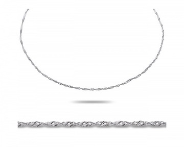 Łańcuszek srebrny damski splot Singapur 925 42 cm