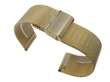 BRANSOLETA DO ZEGARKA SIATKA MESH ZŁOTA 24MM / 2MM