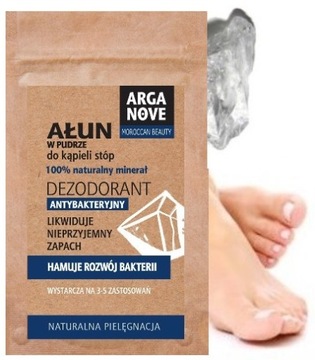 AŁUN w PROSZKU do Kąpieli STÓP 100% NATURALNY MINERAŁ 25g Arganove