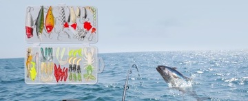 НАБОР спиннинговых приманок 78 штук Jaxon + КОРОБКА