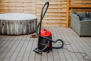 MOCNY ODKURZACZ BASENOWY DO BASENU OCZEK WODNYCH CZYSZCZENIA 1400W 30L