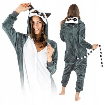 LEMUR PIŻAMA KIGURUMI KOMBINEZON ONESIE M