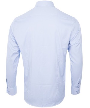 СИНЯЯ хлопковая РУБАШКА XXL С УЗКИМ ВОРОТНИКОМ