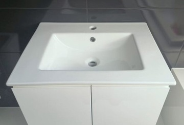 Шкафчик из МДФ, белый лак, 60 см, с умывальником