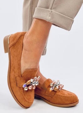 Mokasyny z kamieniami ANSELME CAMEL 41