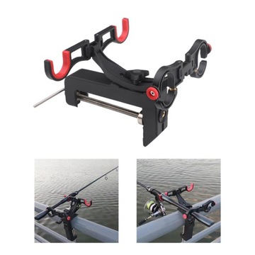 Держатель удочки для рыбацкой лодки Складная регулируемая поворотная подставка с зажимной подставкой