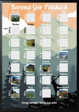 ZDRAPKA KORONA GÓR POLSKICH PLAKAT W RAMCE NA PREZENT