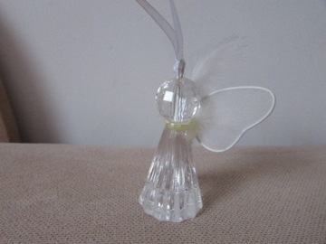 стеклянное елочное украшение, стеклянный вертеп ангела