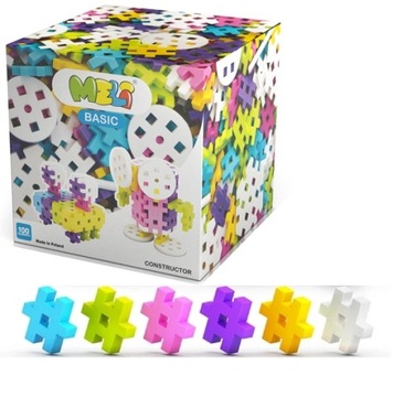 KLOCKI WAFLE Meli Basic Constructor PINK 100 el.