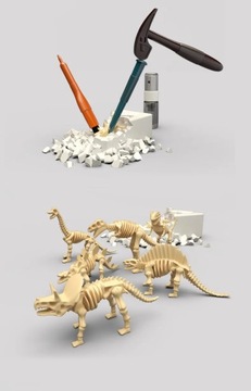 Раскопки динозавров 6 в 1 окаменелости