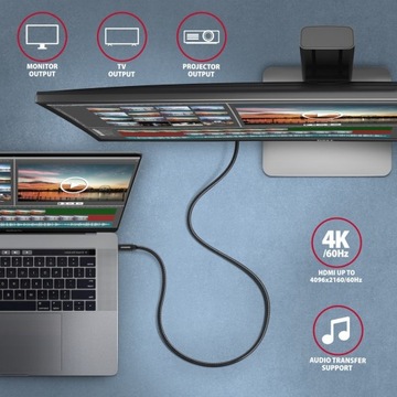 Кабель USB-C 3.2 Gen2 PD 100 Вт 5 А 4K в алюминиевой оплетке 1 м